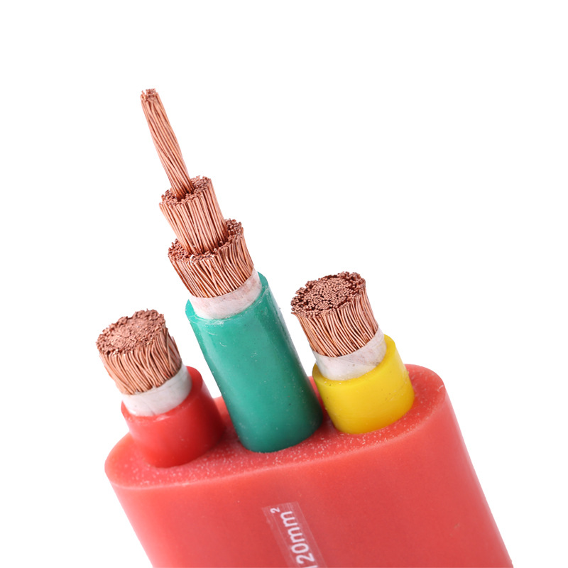 阻燃耐高温行车电缆加钢丝扁电缆ZR90-TVVBJ 4＊16 4芯16平方纯铜