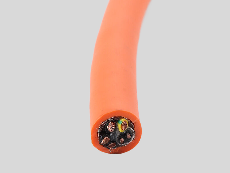 高柔伺服电机屏蔽拖链电缆动力电源线橙色TRVVP